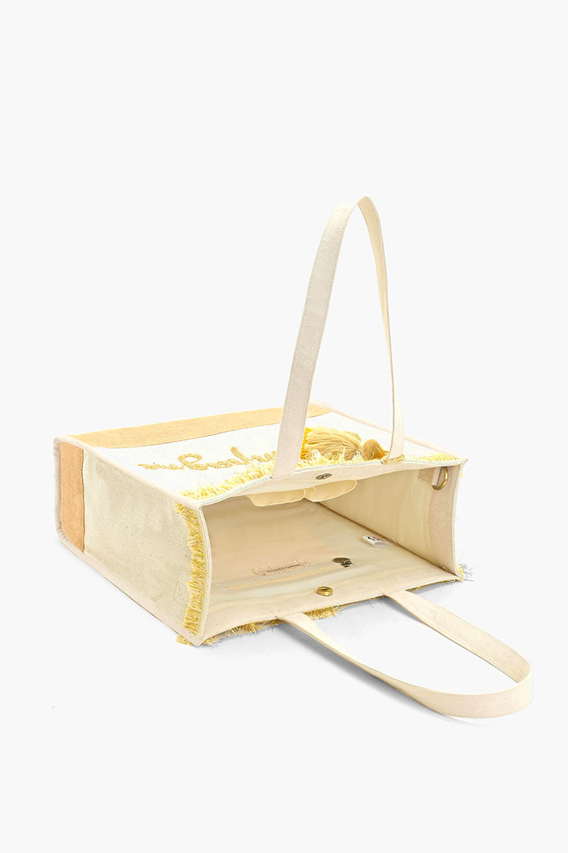 Champagne Forever Tote-Hand Beaded Jute Tote For Women