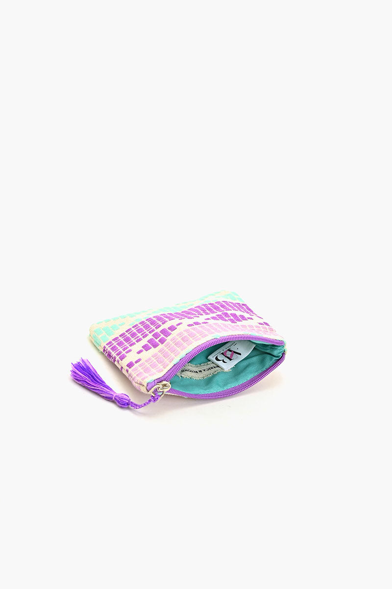 Violet Handwoven Jacquard Coin Bag