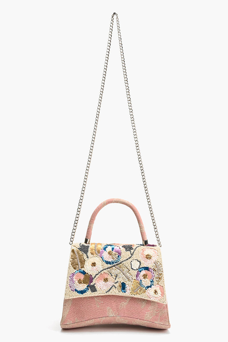 Pansy Paradise Top Handle Bag