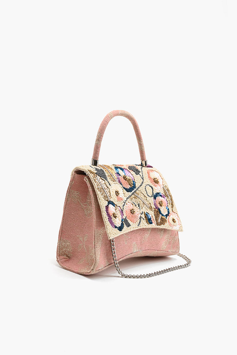 Pansy Paradise Top Handle Bag