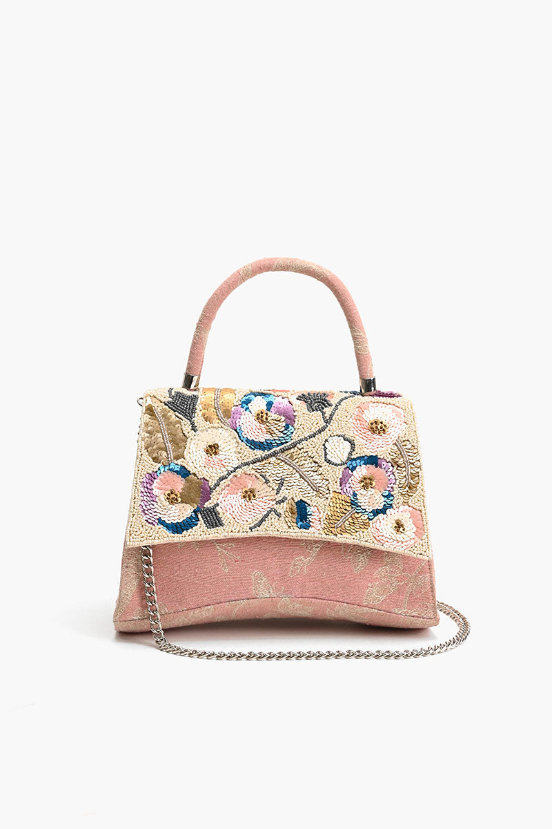 Pansy Paradise Top Handle Bag