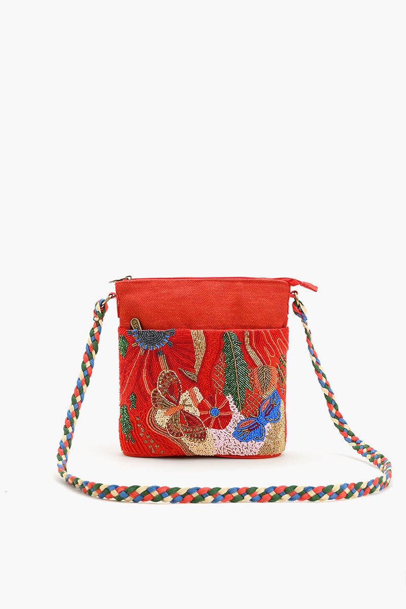 Vermilion Butterfly Bloom Crossbody Bag America & Beyond