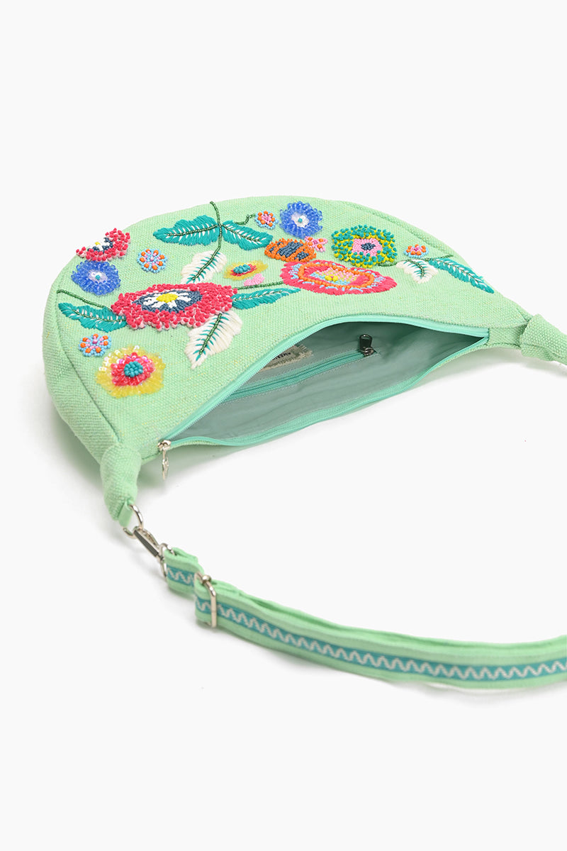 Blue Bloom Bouquet Shoulder Bag