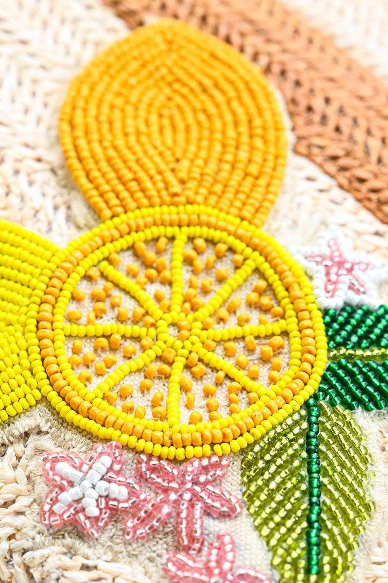 Make Lemonade Raffia Tote