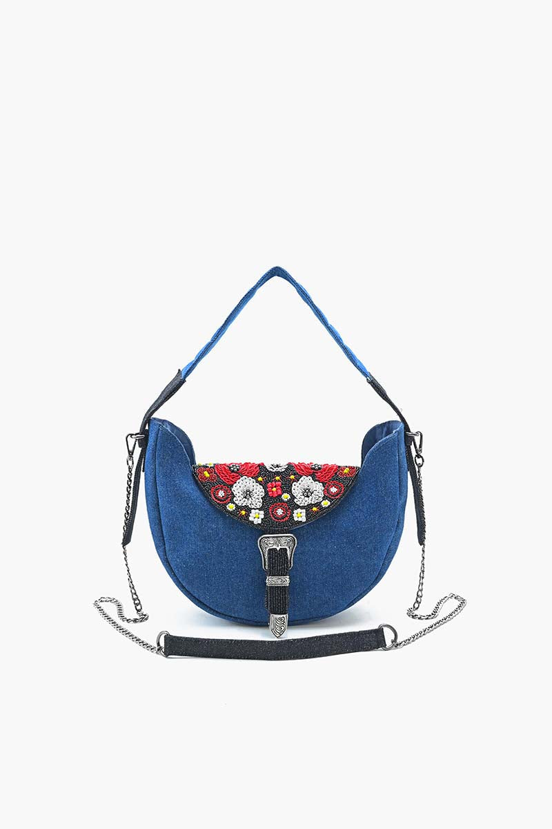 Scarlet Romance Denim Shoulder Bag