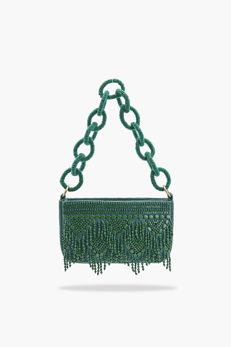Emerald Eden Beaded Shoulder Bag | America & Beyond