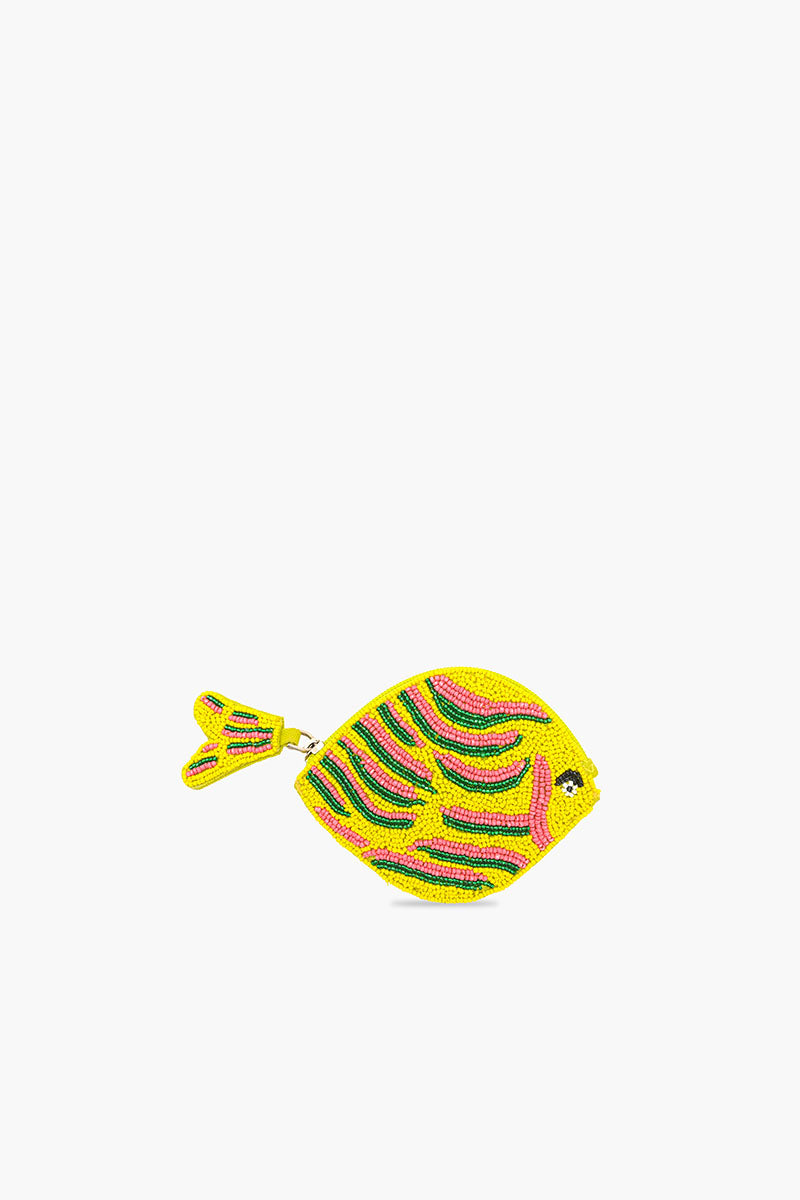 Fish & Fins Mini Coin Pouch - Yellow Tropic