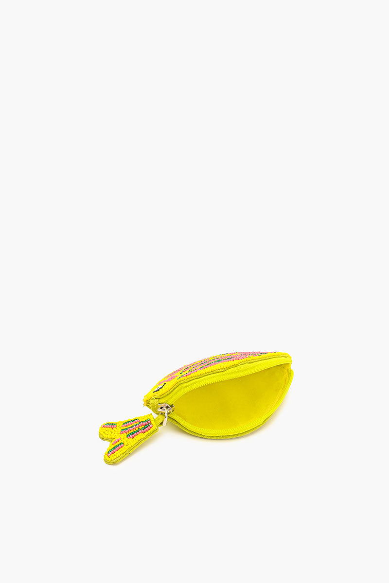 Fish & Fins Mini Coin Pouch - Yellow Tropic