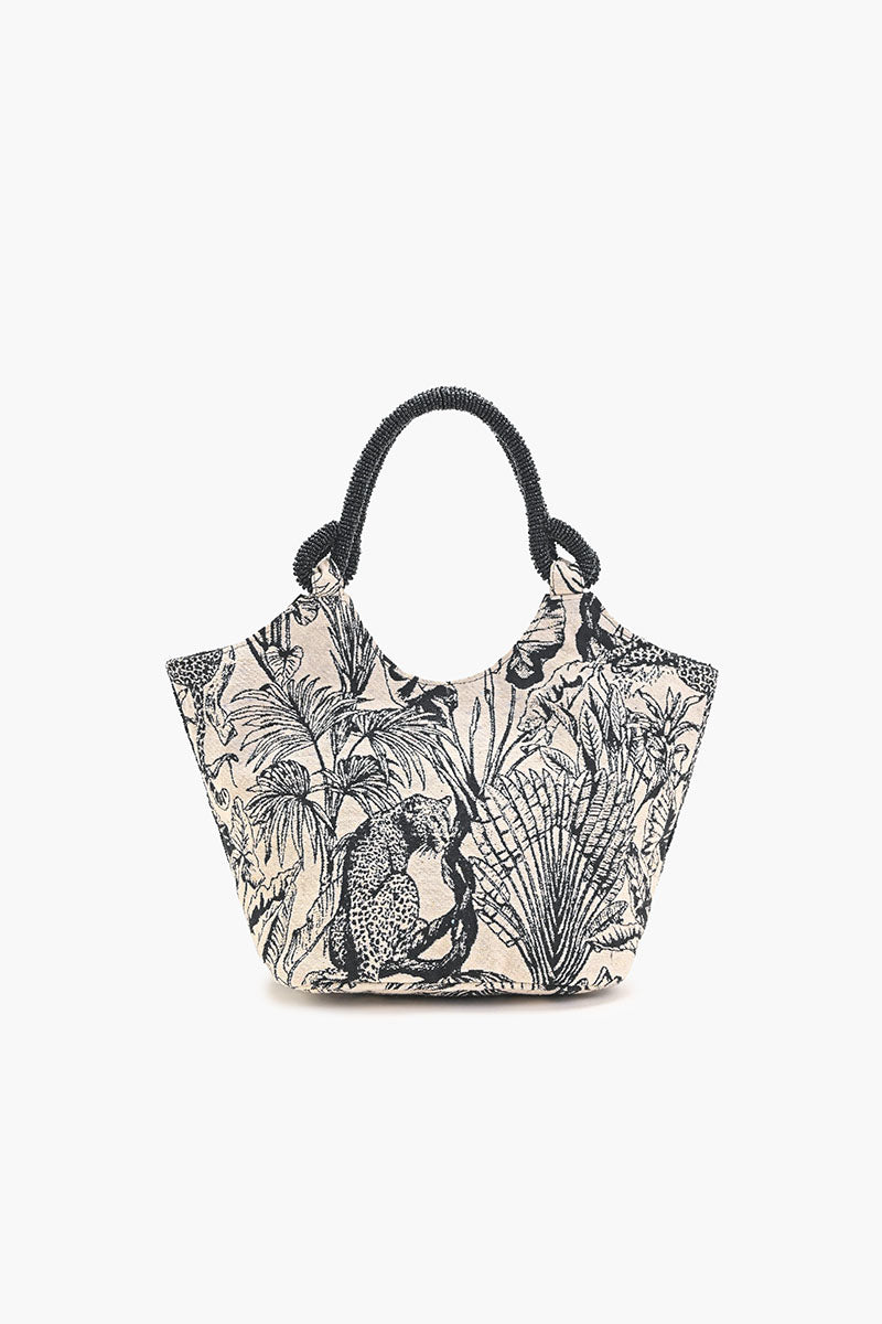 Tropical Leopard Embellished Handbag
