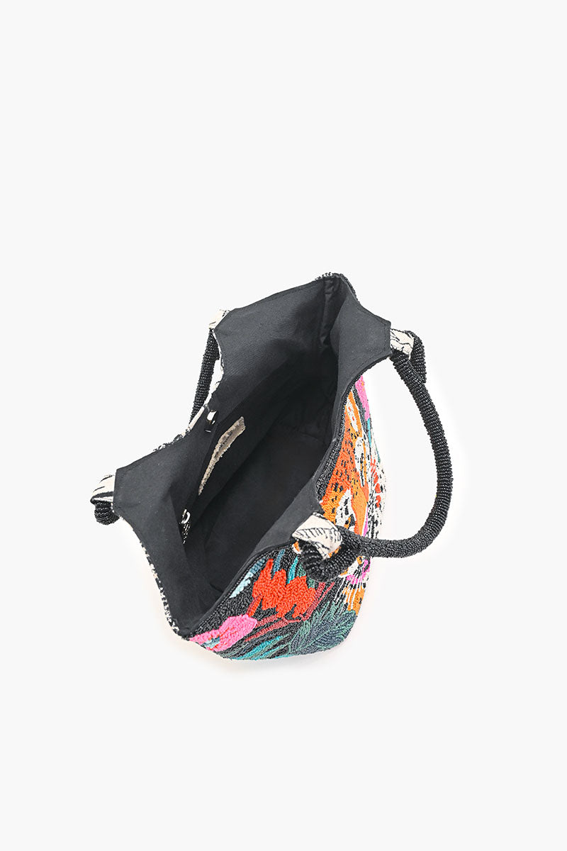 Tropical Leopard Embellished Handbag