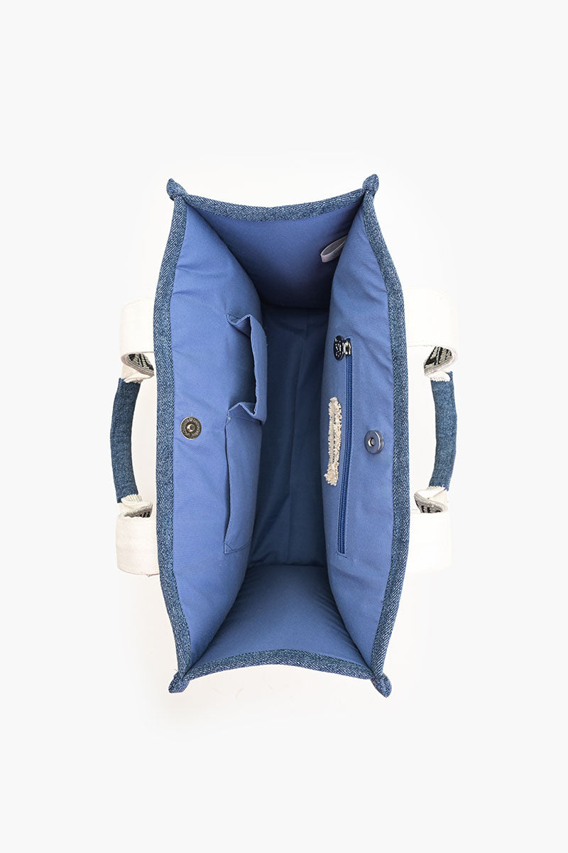 A&B Denim Beaded Personalized Tote