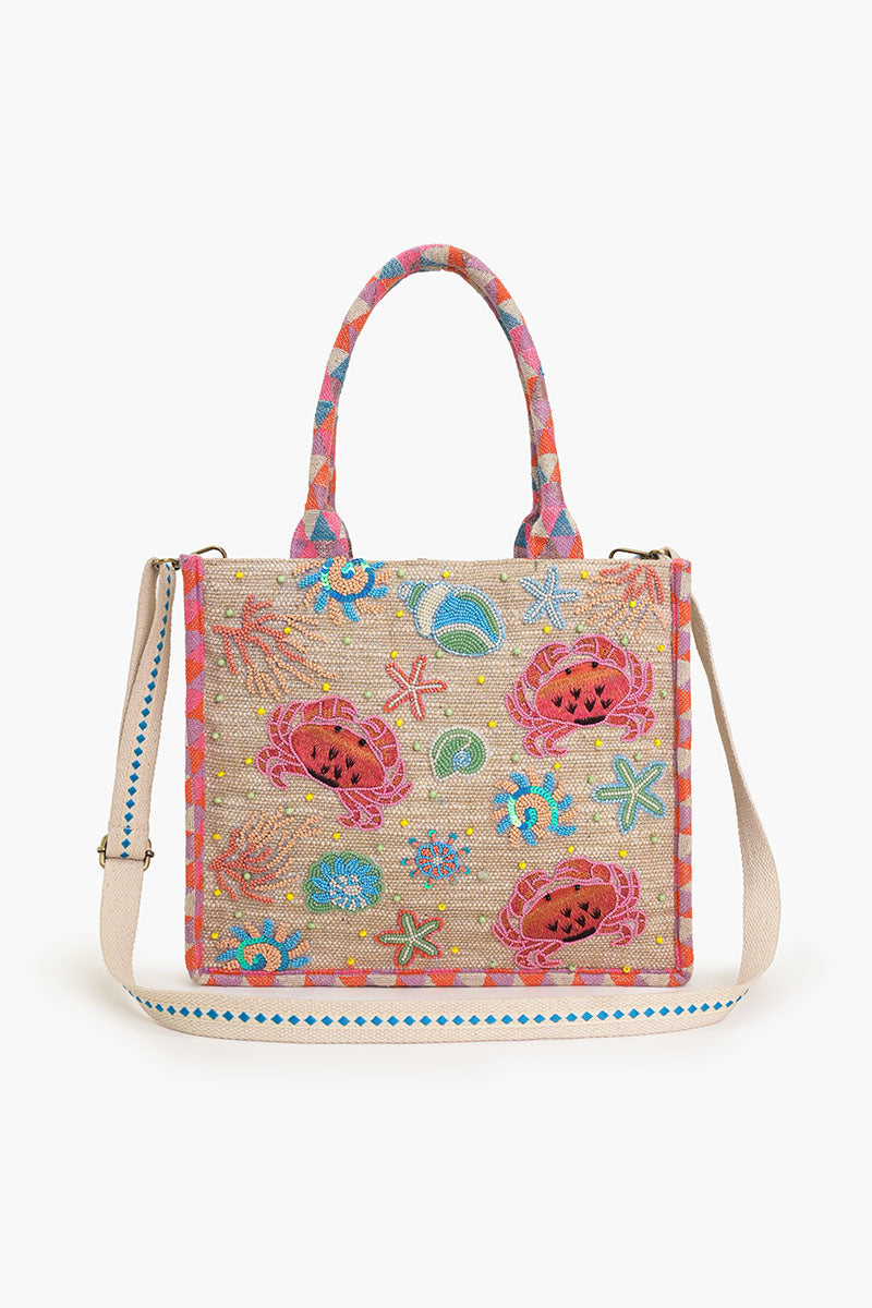 Crab Shell Embelished Tote
