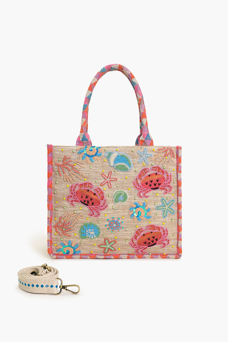 Crab Shell Embelished Tote