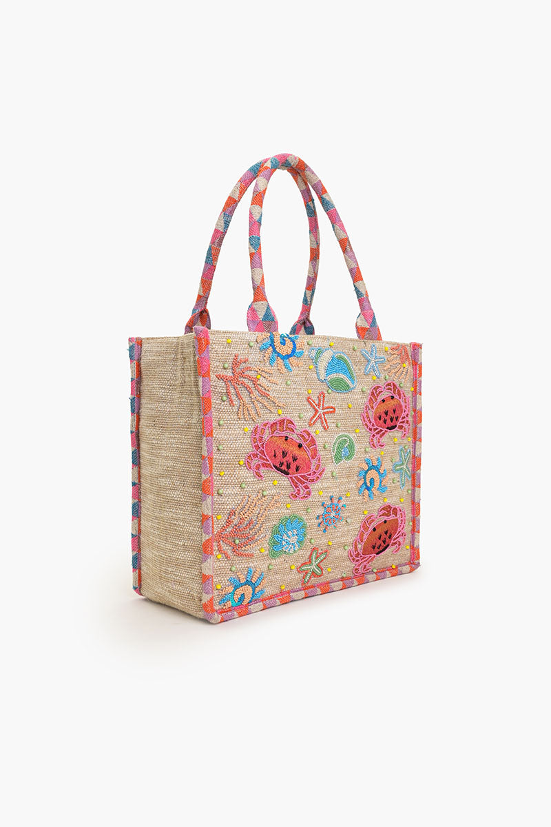 Crab Shell Embelished Tote