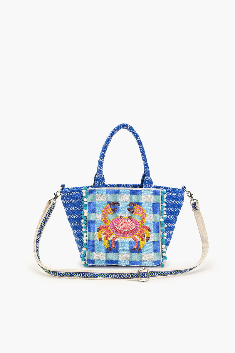 Crab It Beaded Top Handle Bag