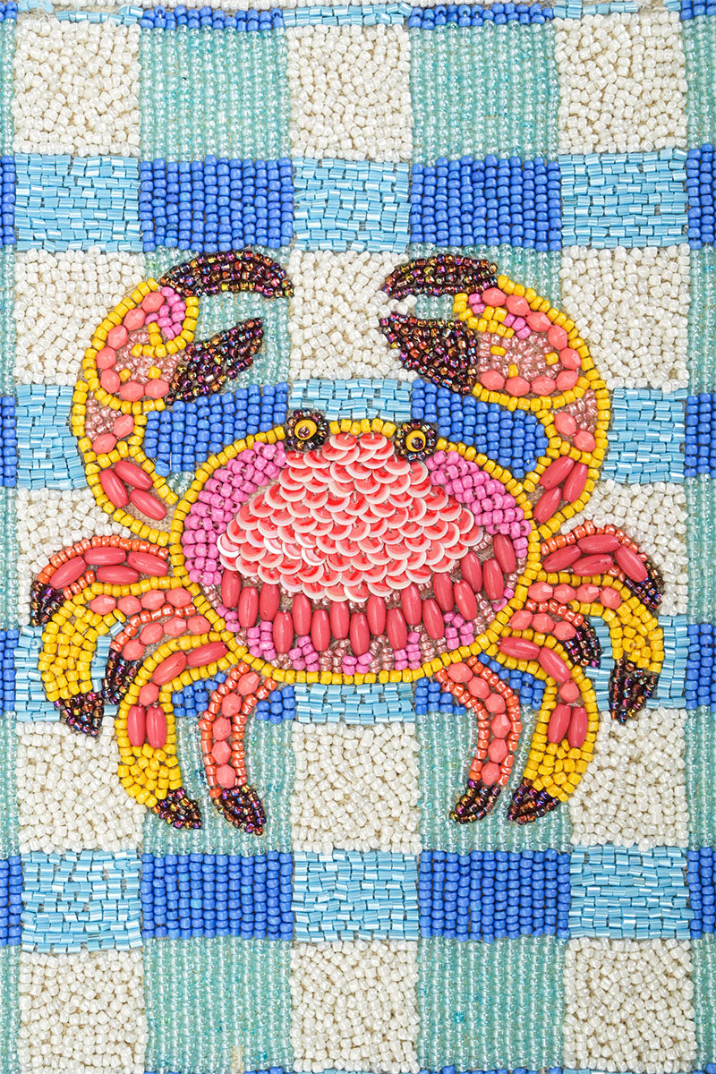 Crab It Beaded Top Handle Bag