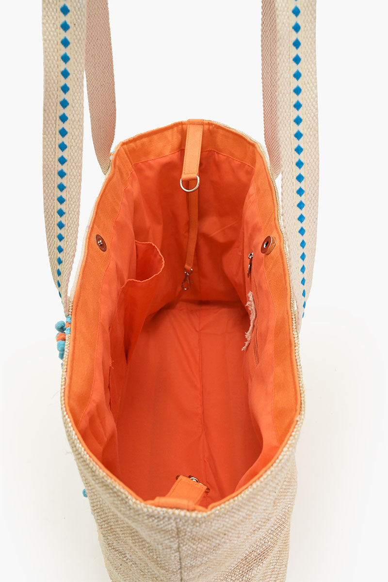 Crabby Waves Beaded Tote