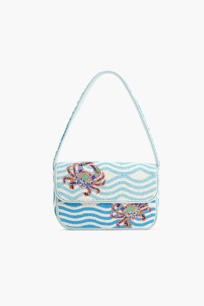 Crabby Waves Beaded Shoulder Bag