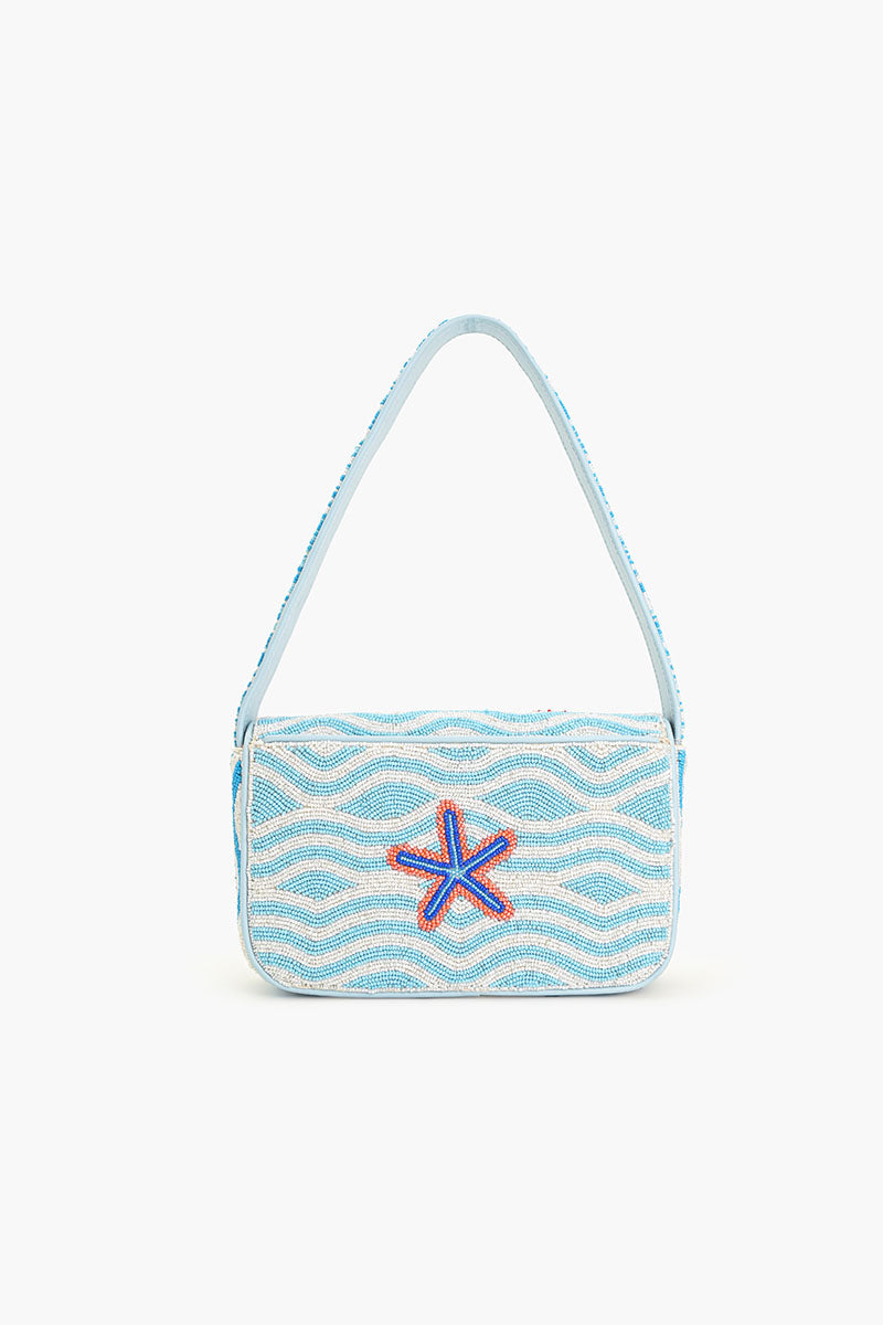 Crabby Waves Beaded Shoulder Bag