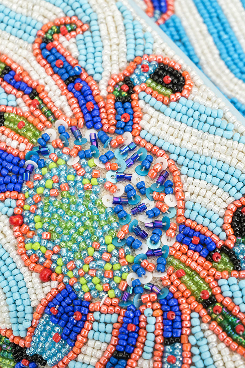 Crabby Waves Beaded Shoulder Bag