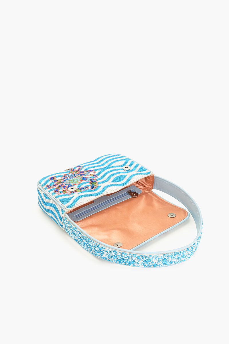 Crabby Waves Beaded Shoulder Bag