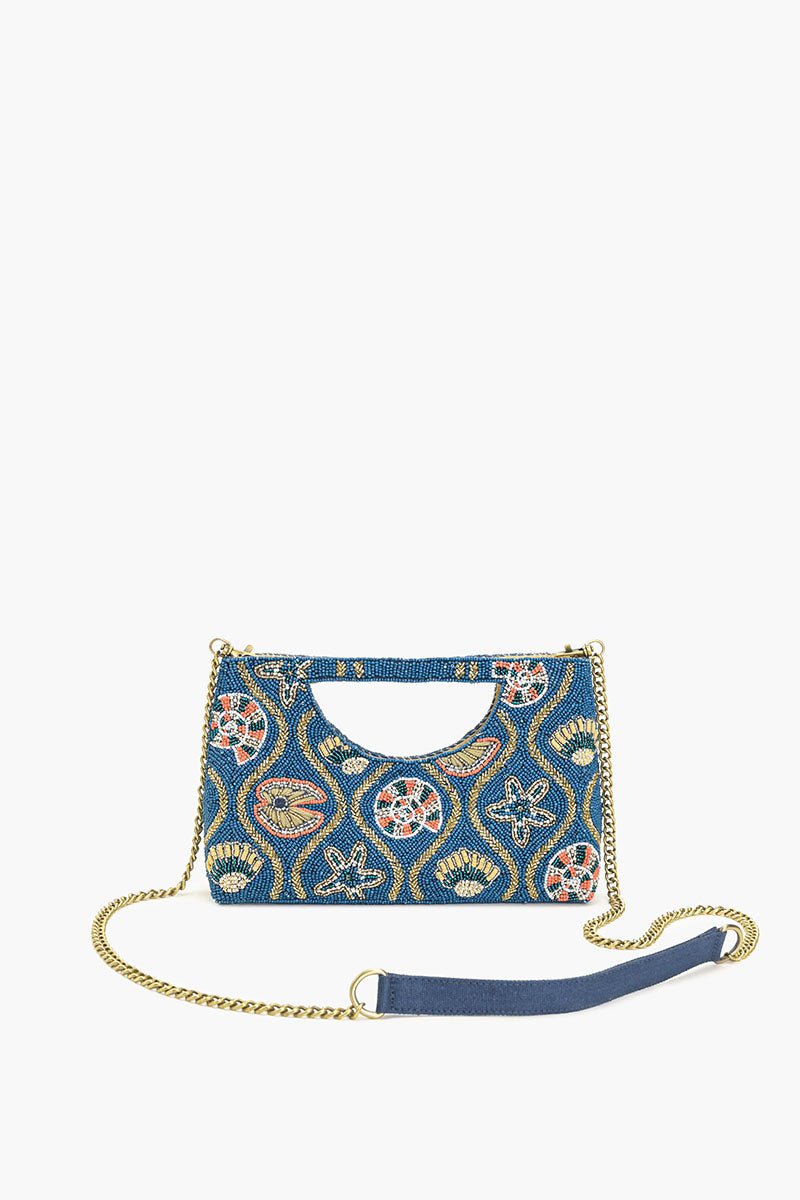 Midnight Shore Beaded Clutch Bag