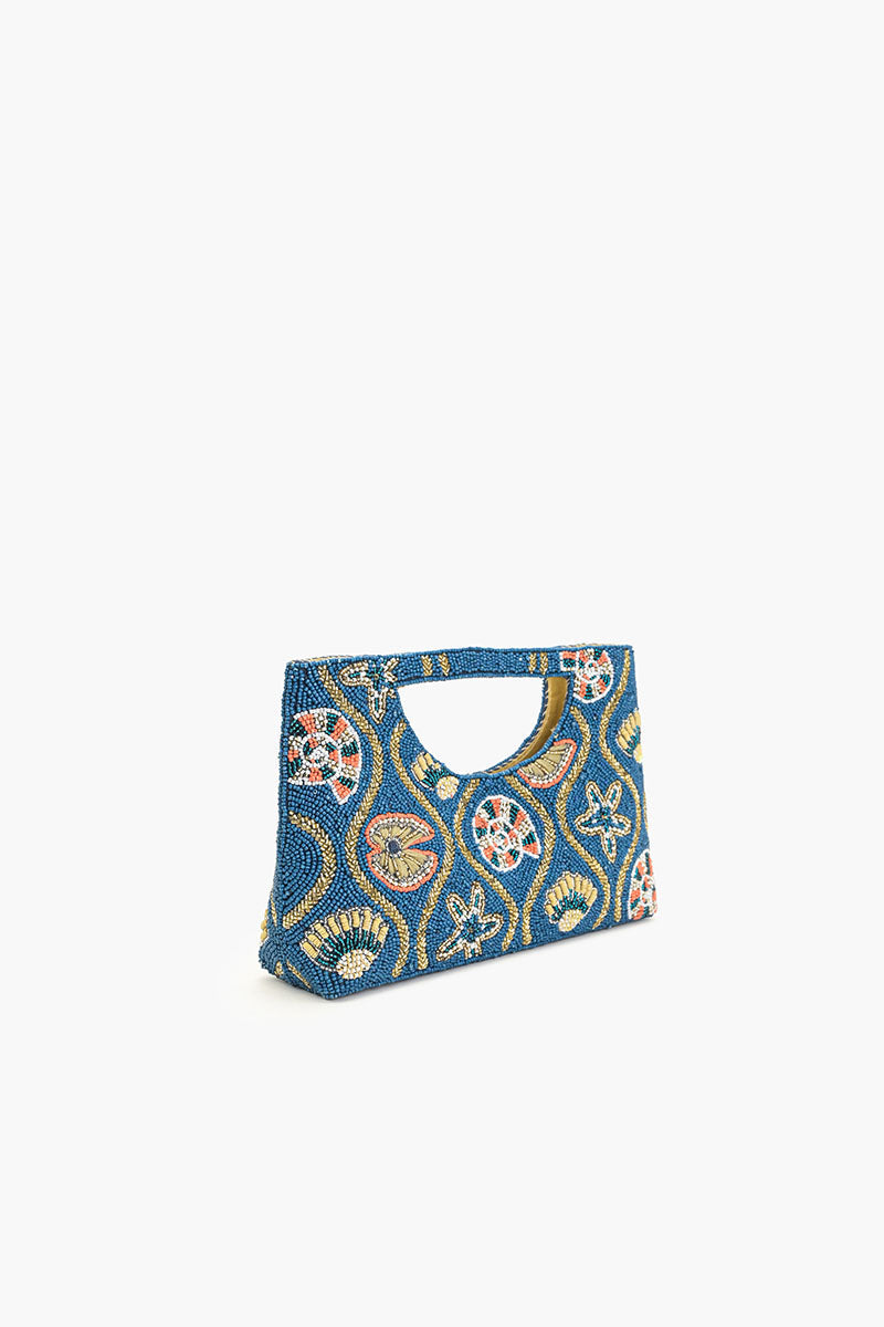 Midnight Shore Beaded Clutch Bag