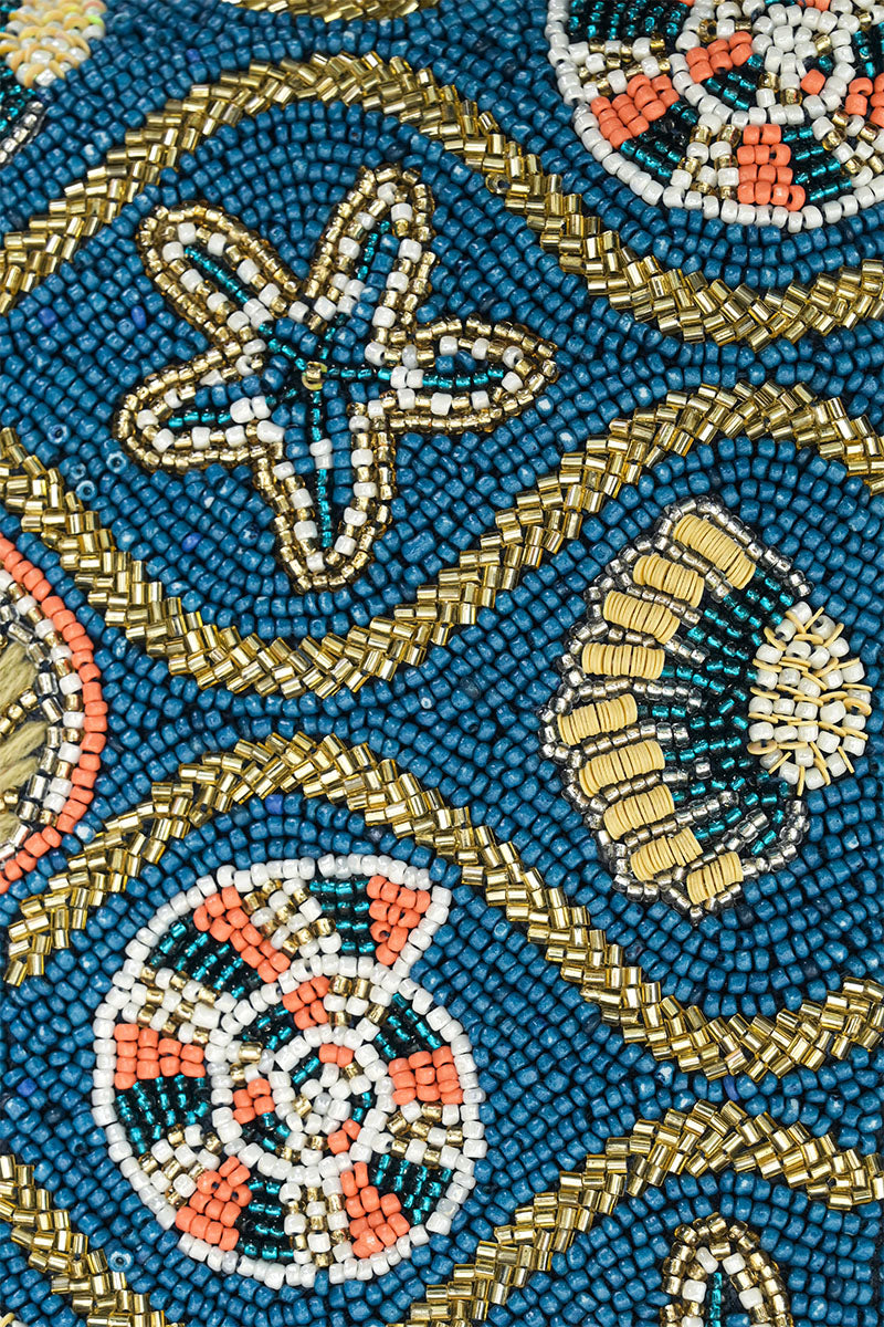 Midnight Shore Beaded Clutch Bag