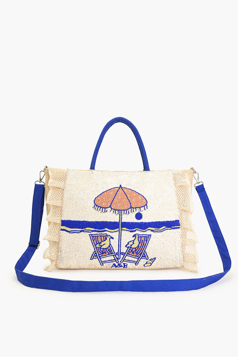 Slow Down Beaded Beach Bag