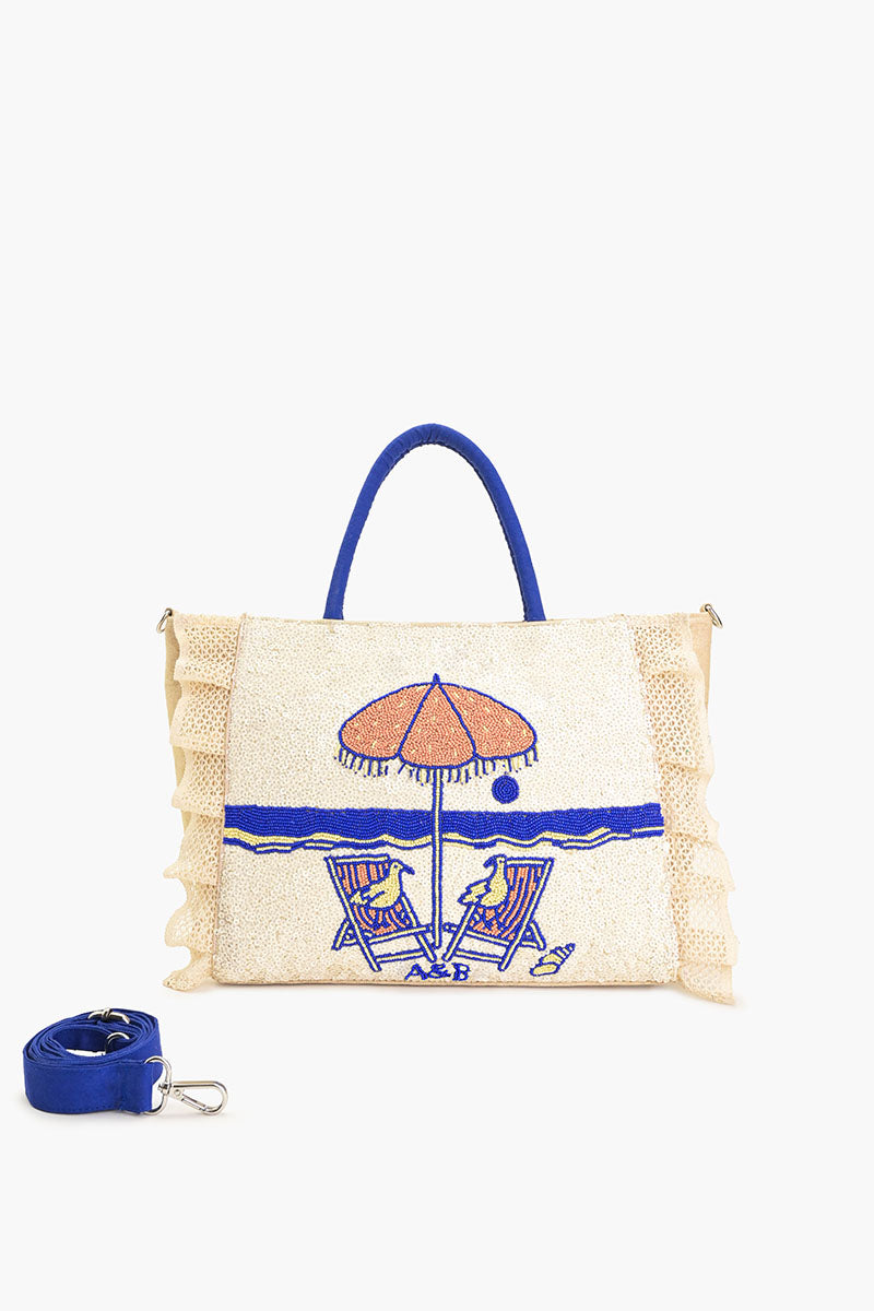 Slow Down Beaded Beach Bag