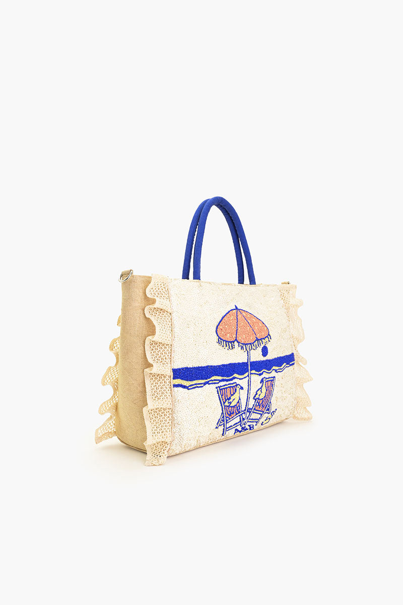 Slow Down Beaded Beach Bag