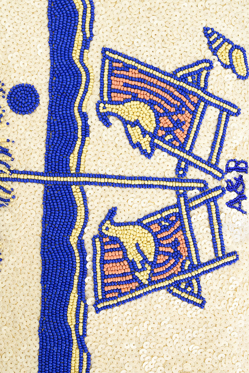 Slow Down Beaded Beach Bag