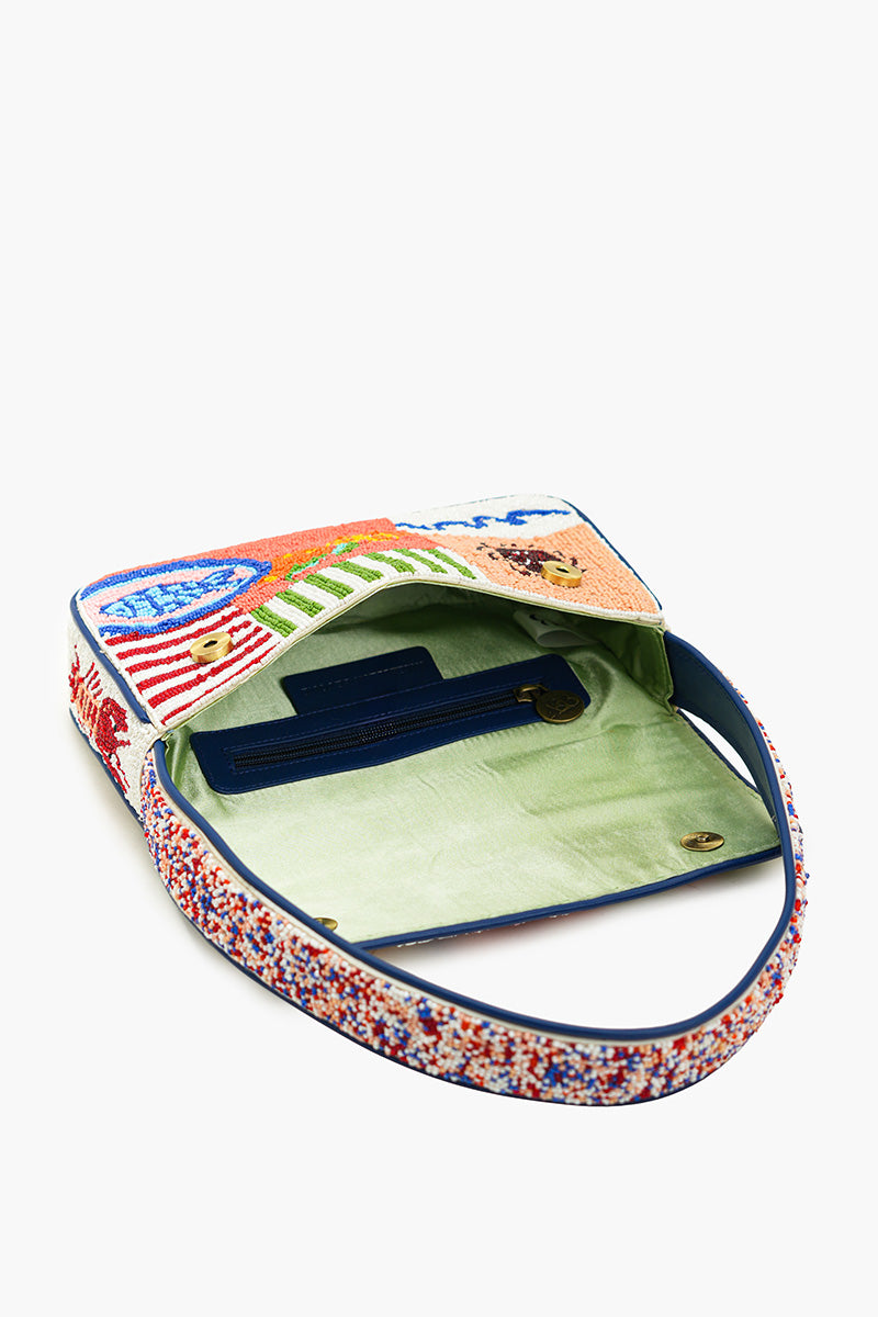 Sun & Sea Beaded Shoulder Bag