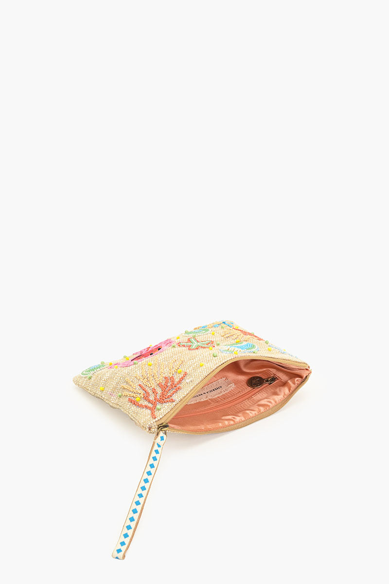 Crab Shell Embellished Wristlet
