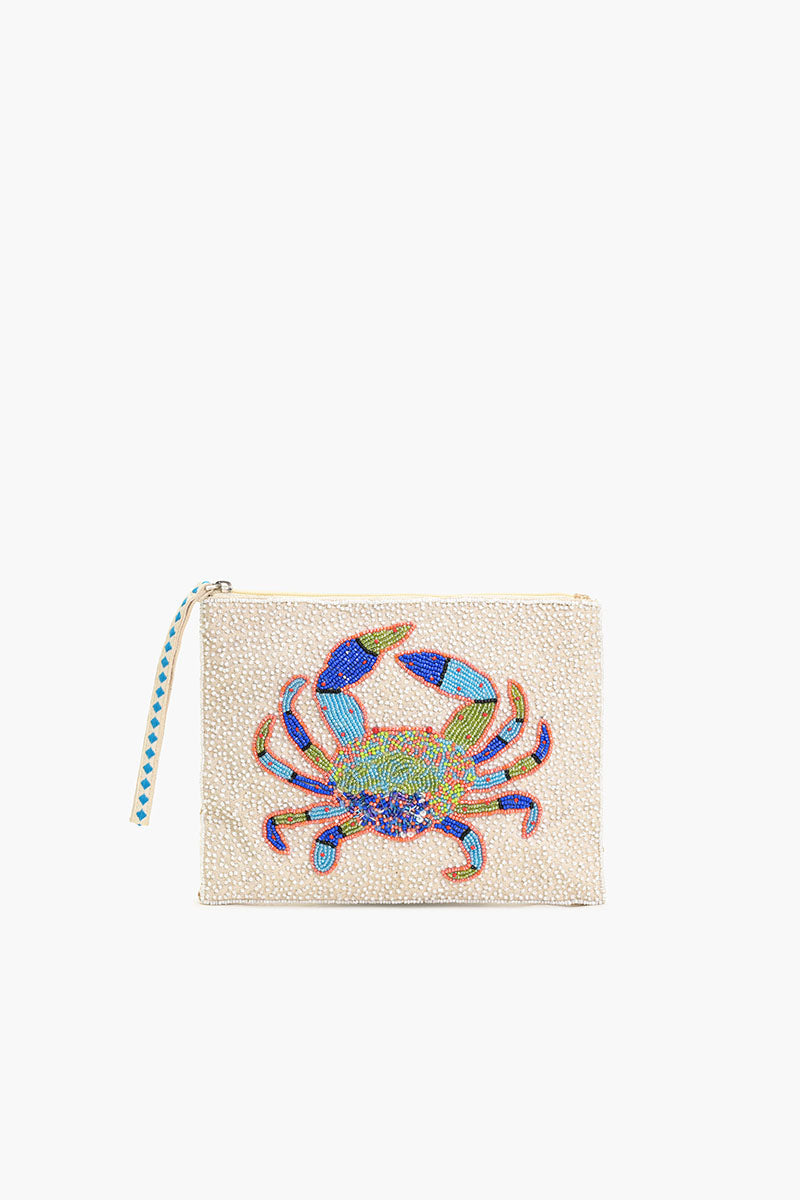 Crabby Waves Beaded Wristlet