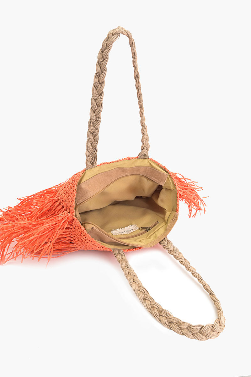 Dolce Vita Fringe Straw Tote