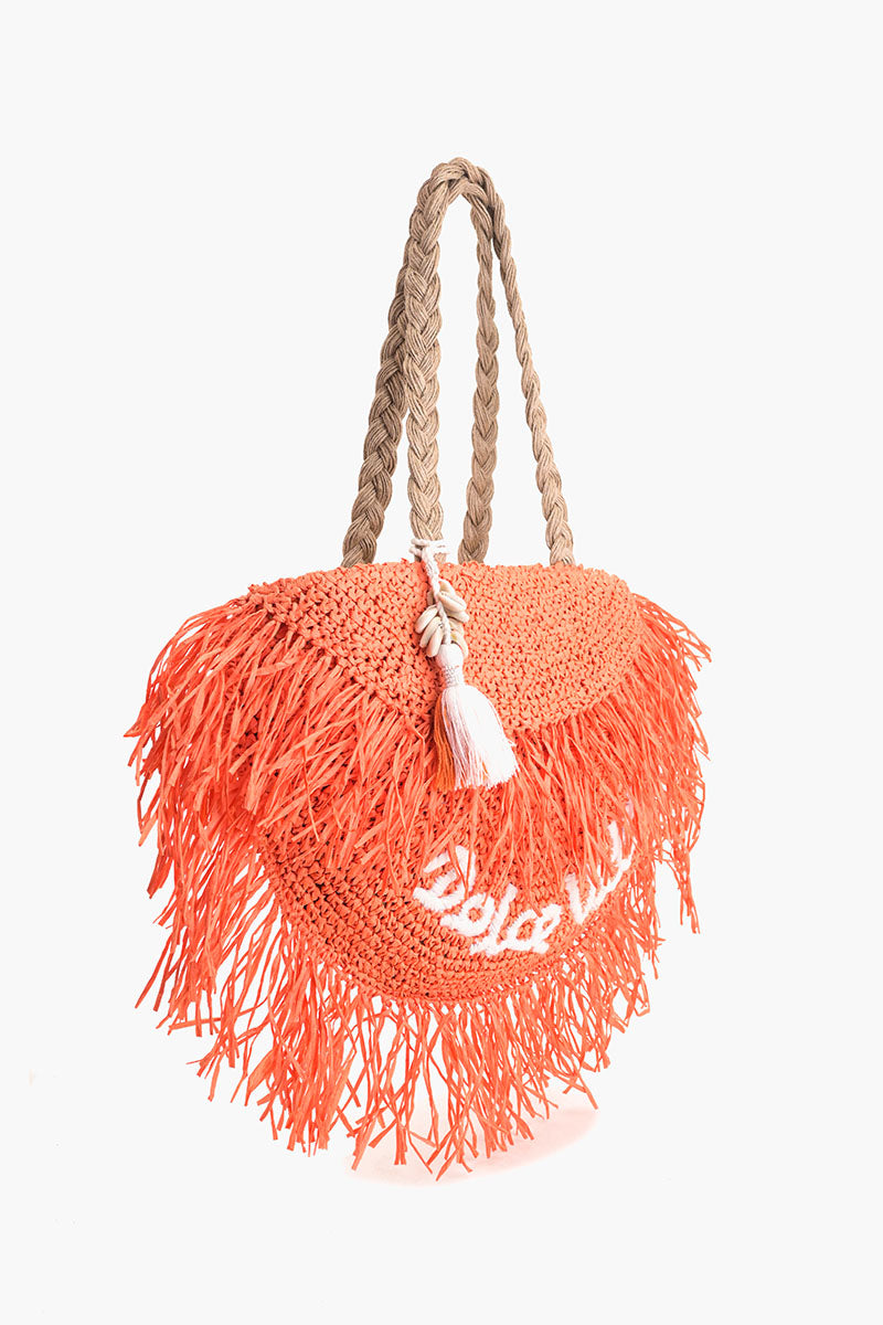 Dolce Vita Fringe Straw Tote