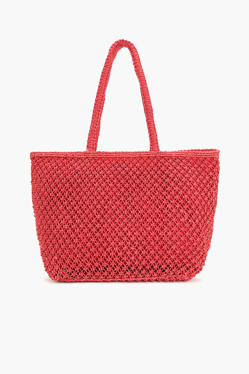 Ciao Bella Beaded Macrame Jute Tote