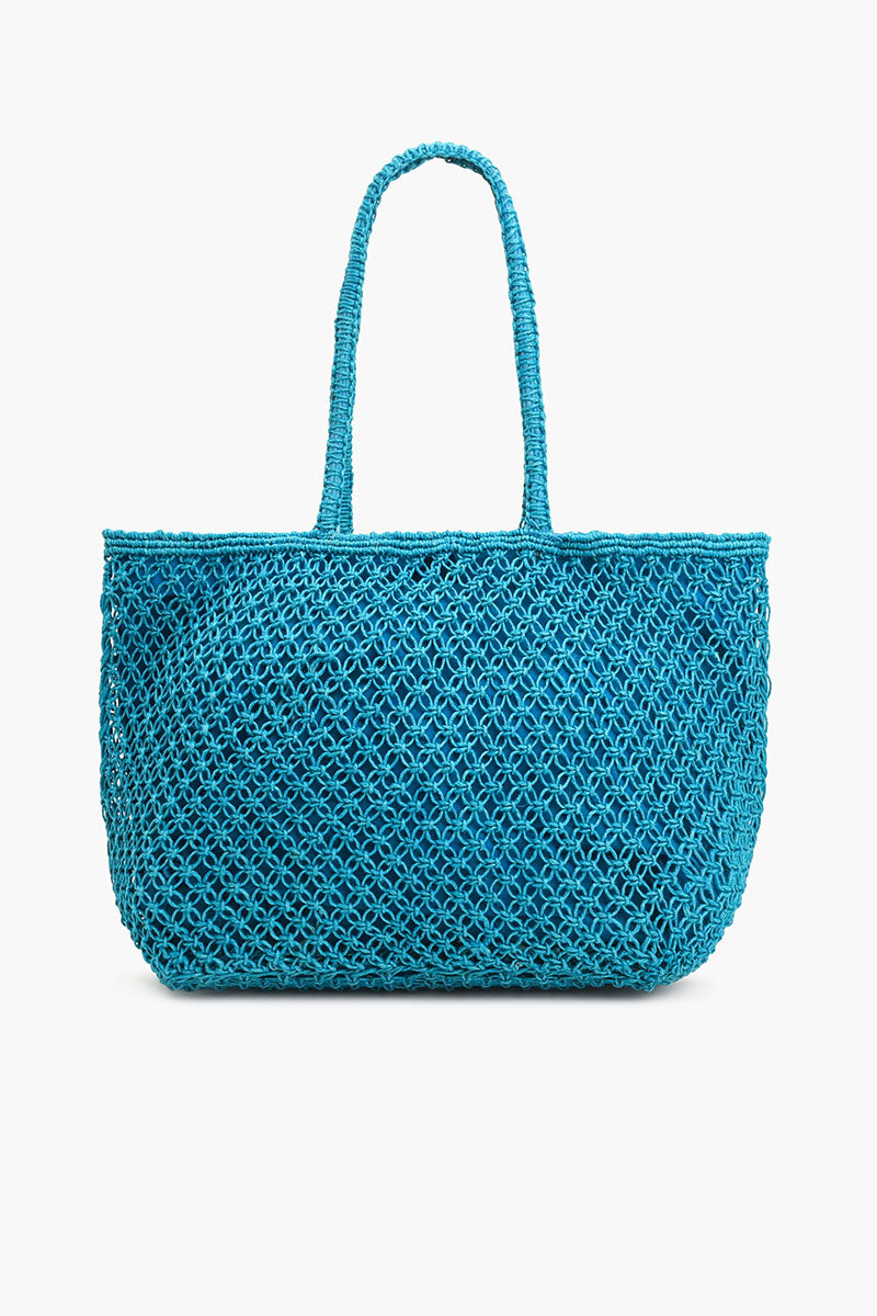 Hello Summer Beaded Macrame Jute Tote