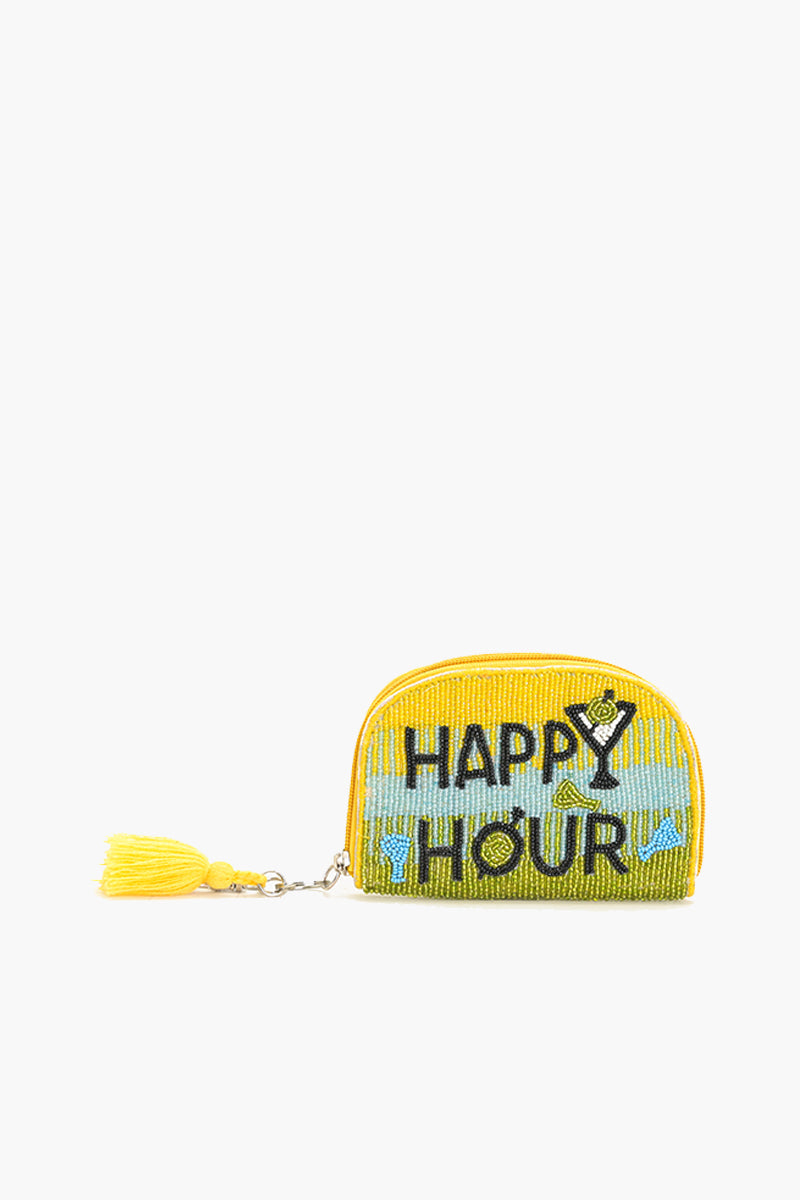 Happy Hour Money Beaded Pouch
