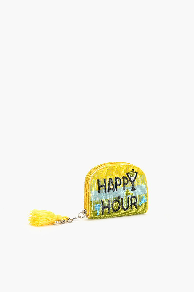 Happy Hour Money Beaded Pouch