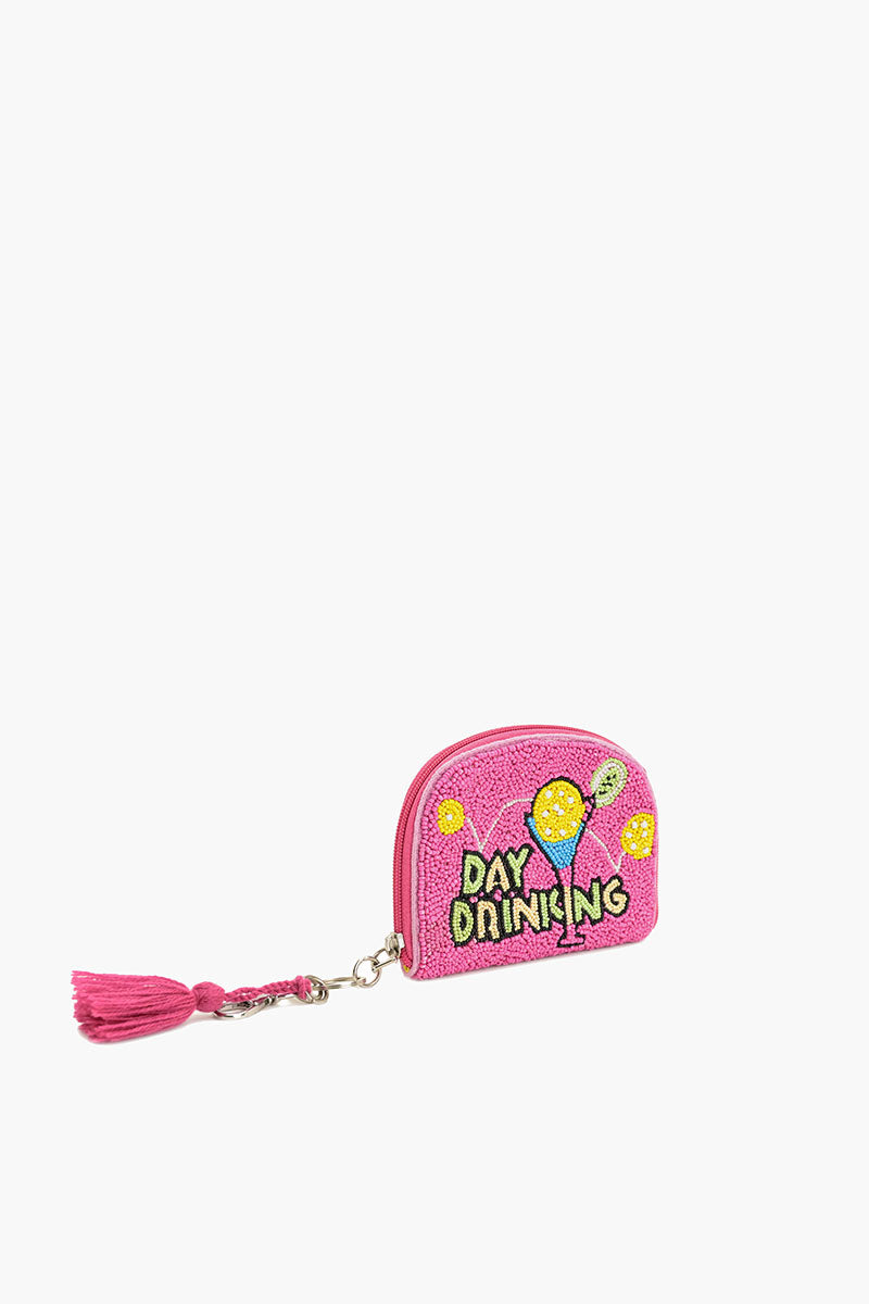 Day Drinking Beaded Pouch