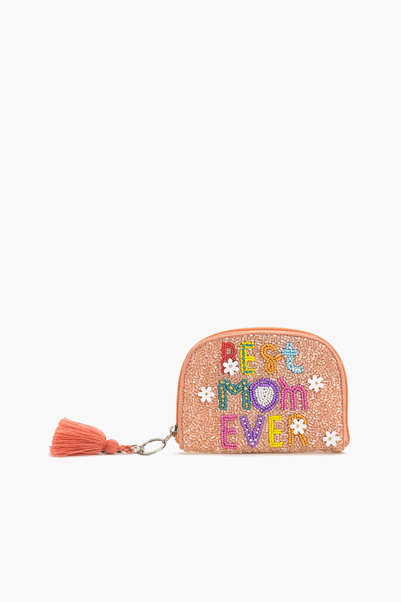 Best Mom Ever Beaded Pouch