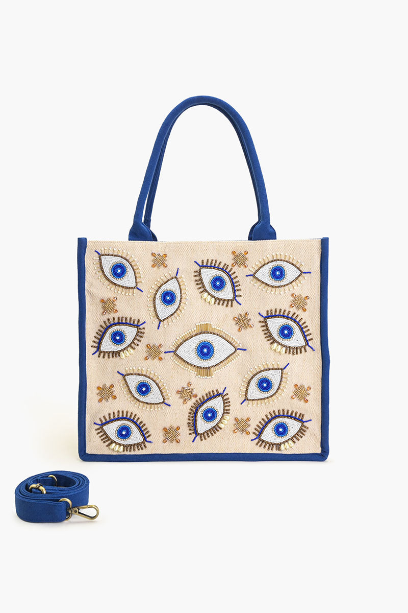 Shining Eyes Embellished Tote