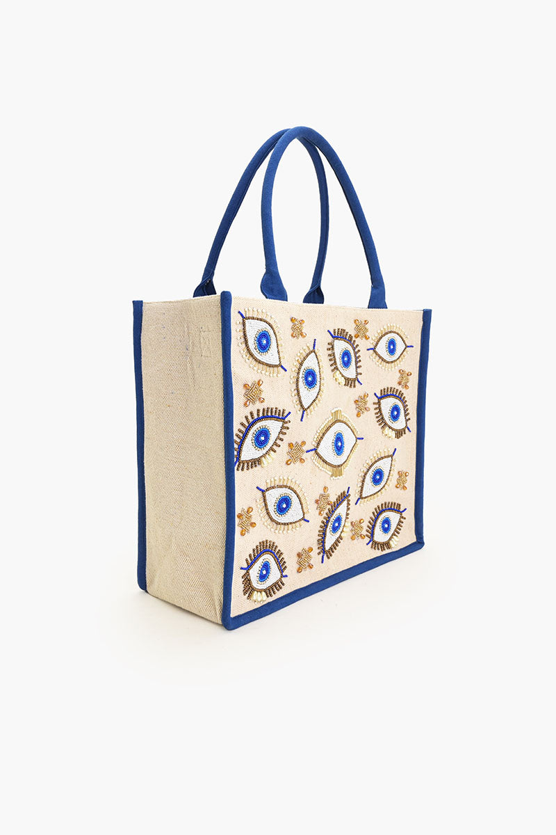 Shining Eyes Embellished Tote