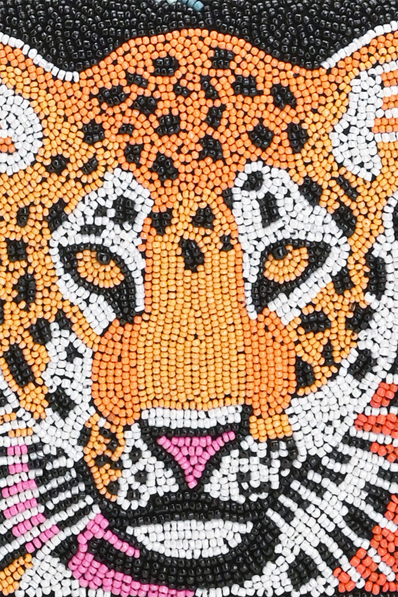 Tropical Leopard Embellished Clutch