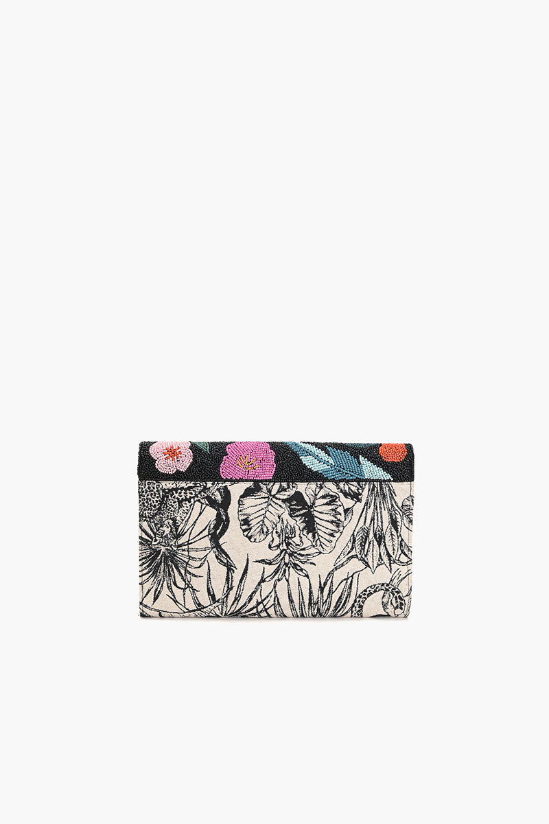 Tropical Leopard Embellished Clutch