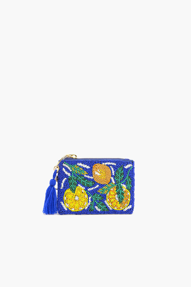 Blue Citrus Embellished Pouch