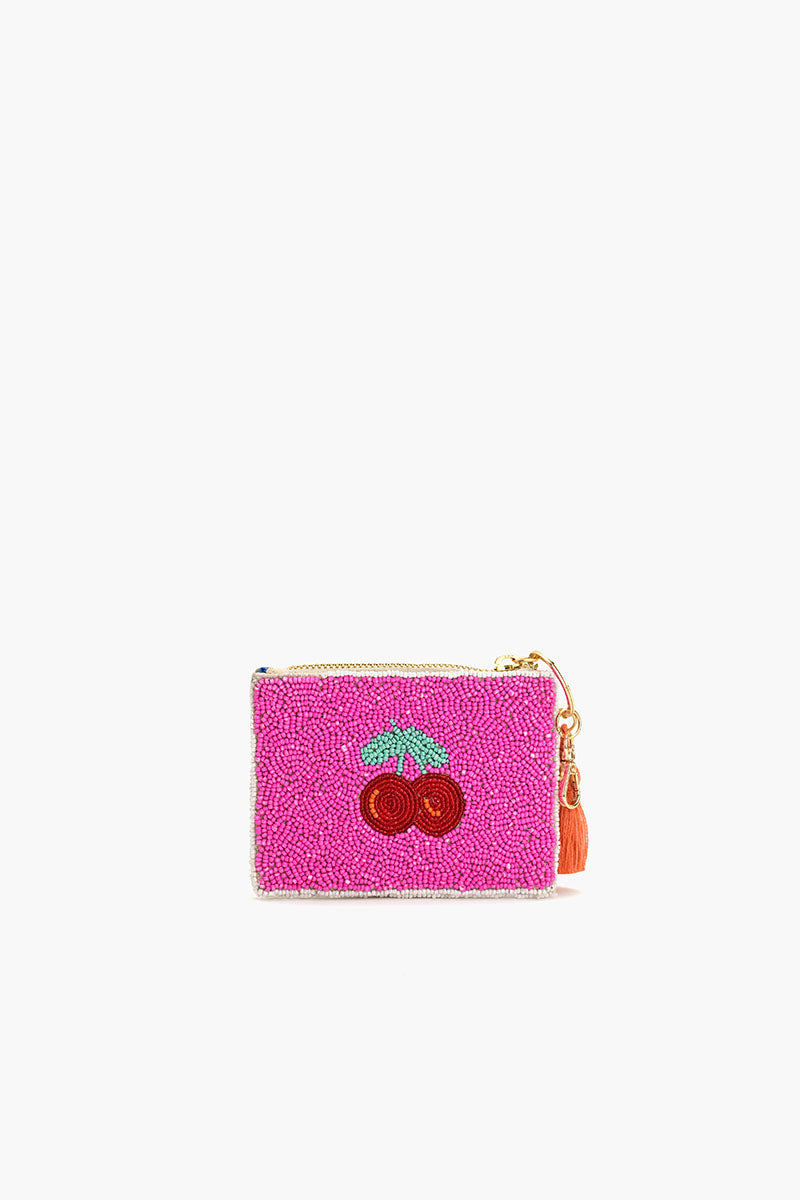 Floral Frenzy Beaded Coin Pouch