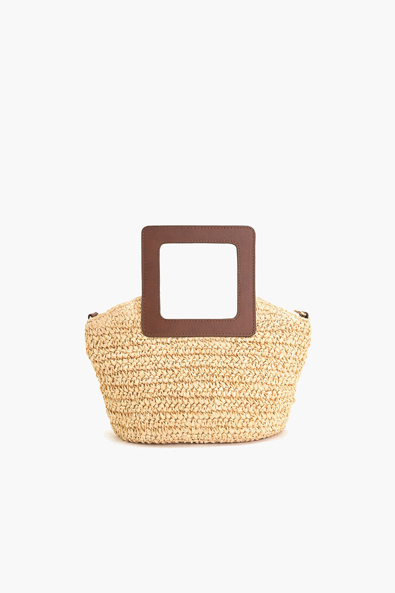 Raffia Top-Handle Tote
